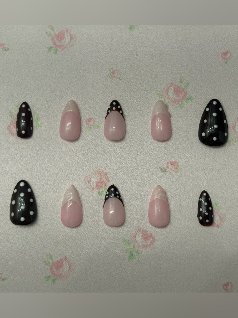 Brown Polka Dot Press-On Nail Set - Women's Accessories